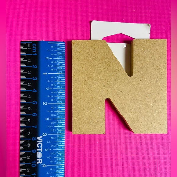 New. Block chunky wooden letter “N”. Natural tan wood color. - Picture 4 of 4
